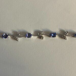 Szul bud leaf tanzanite and diamond bracelet